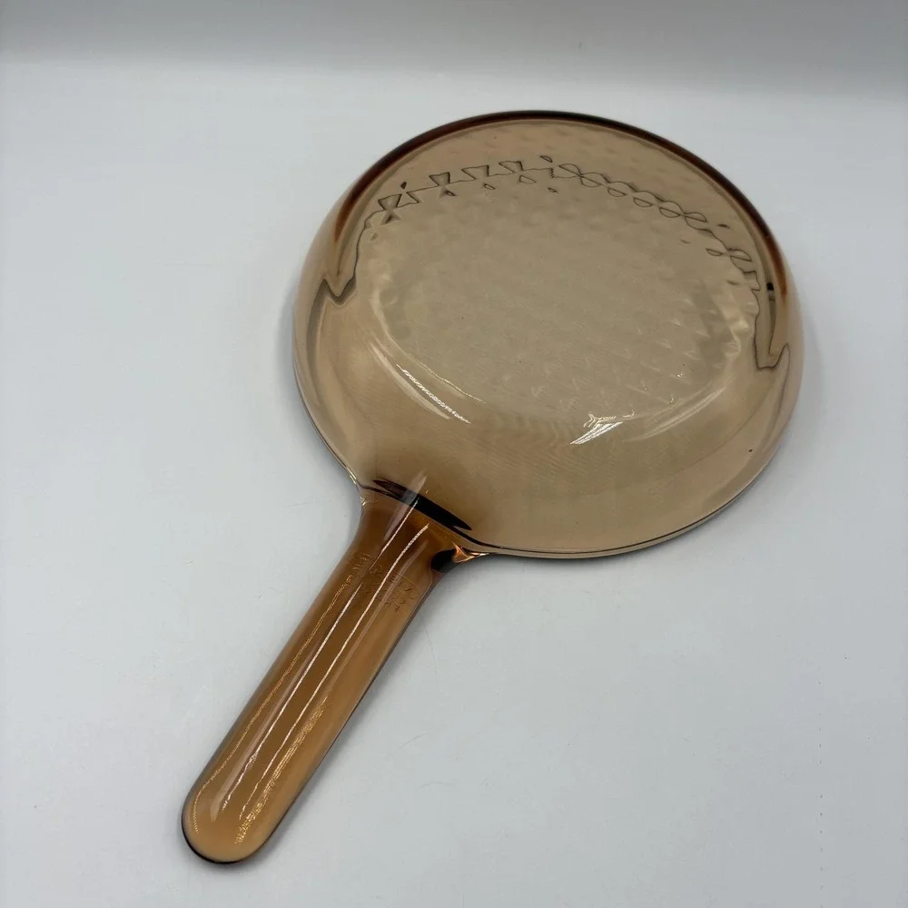 Visions Brown Glass Frying Pan 7 In Skillet Long Handle Corning France Cookware